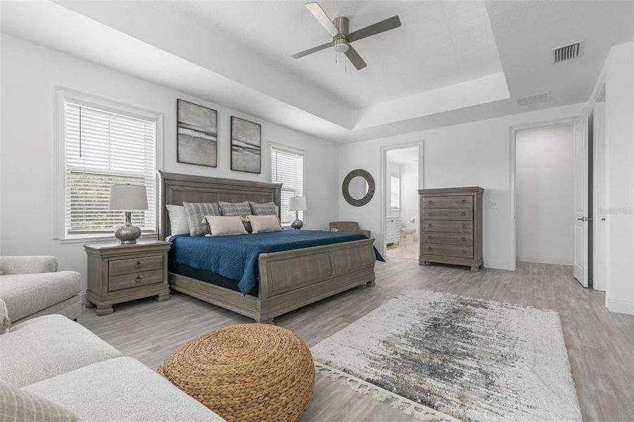 Large Primary Bedroom on 2nd Floor with Tray Ceiling