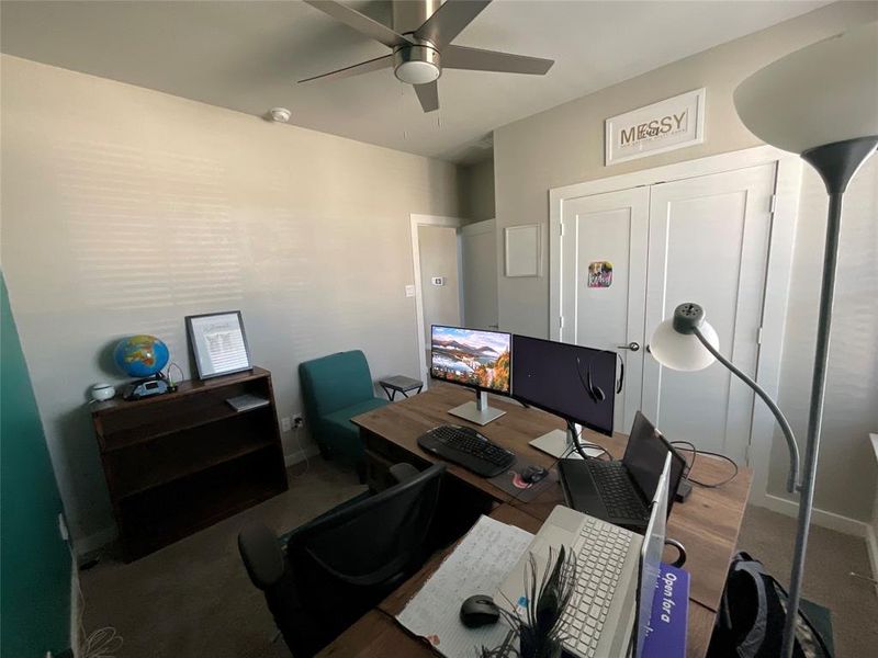 Office space featuring ceiling fan