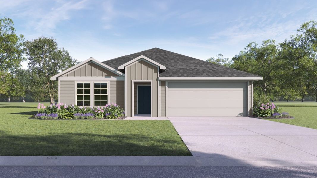 New construction Single-Family house 12300 Kayenta Pass, Mustang Ridge, TX 78610 The Irvine- photo