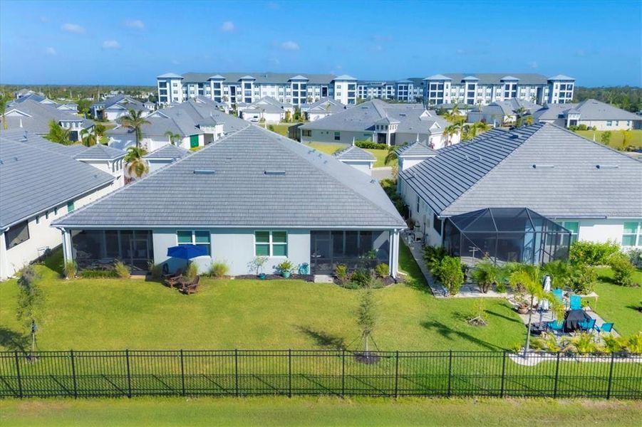 Aerial of backyard