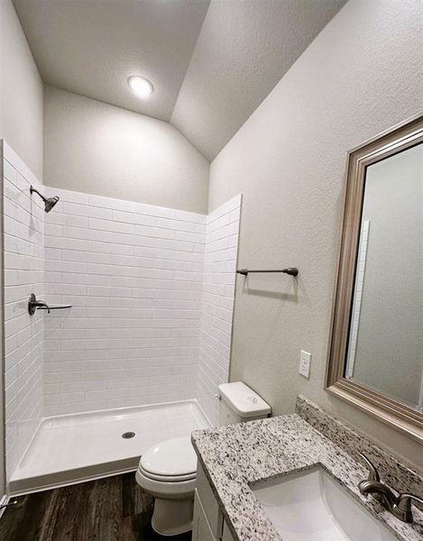 Oversized master shower. (sample photo of completed home)