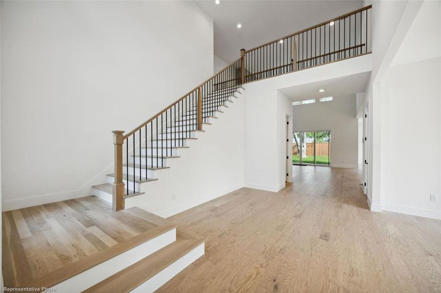 Foyer entry with 20 ft height ceilings