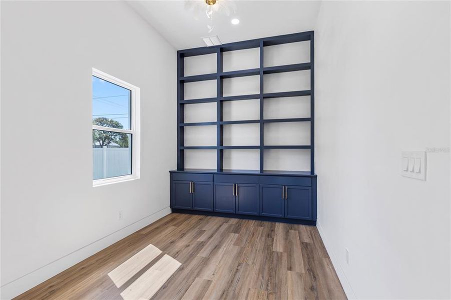 Custom Built shelves in office