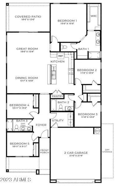 Carefree Floor Plan at Trouvaille 2,048