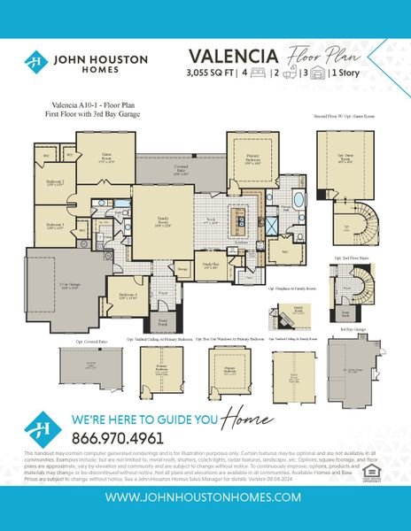 Valencia A10-1 Floor Plan w/ 3rd car garage