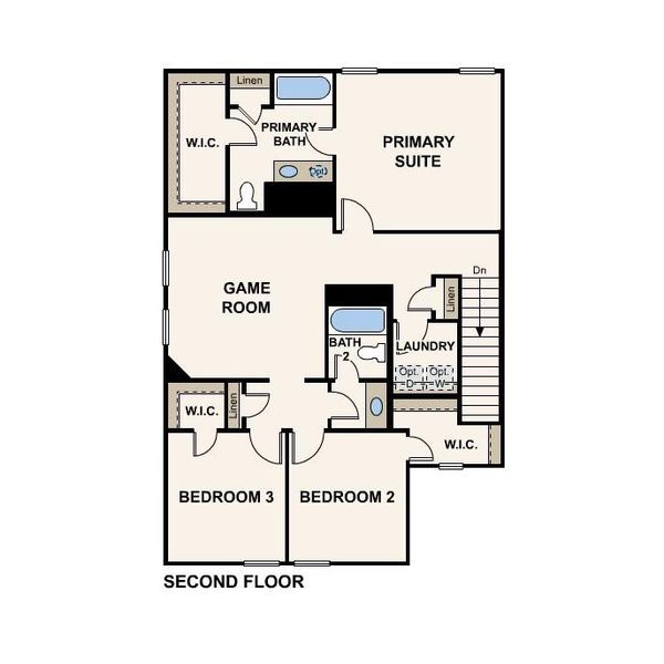 Kourtney floor plan, second floor