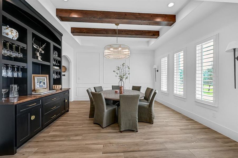 Custom built-in dining room hutch/wine rack.