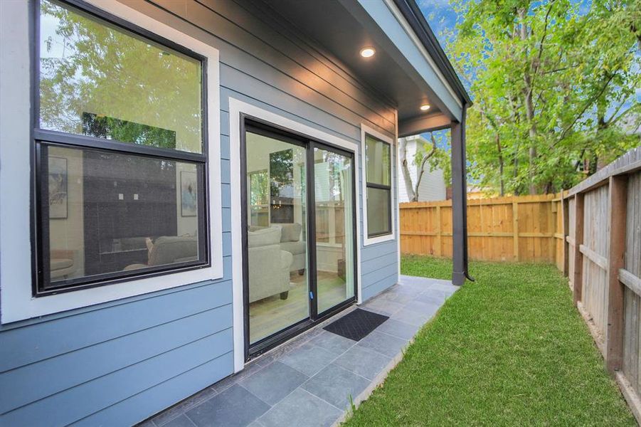 Back yard sliding door