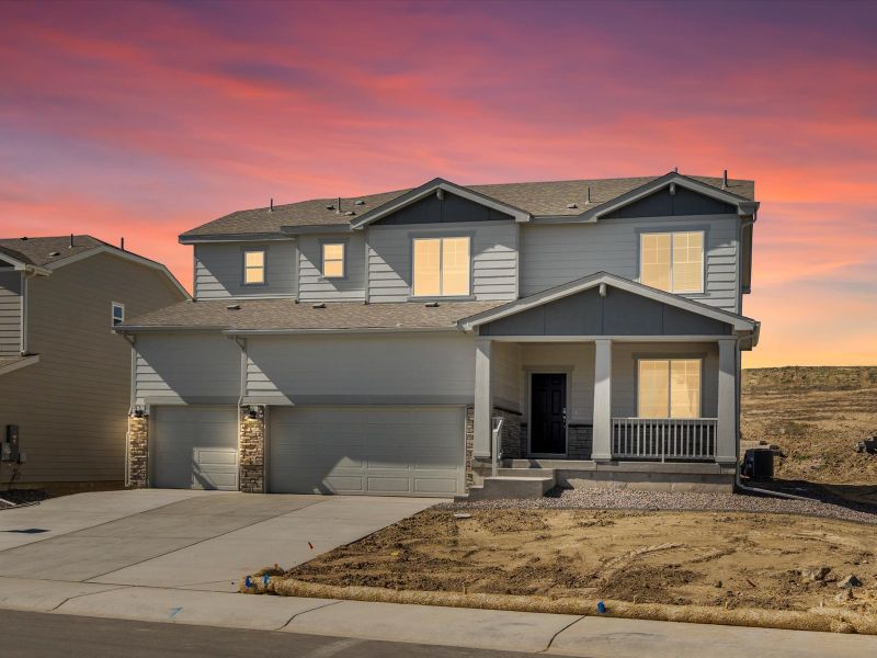 The Kenosha floorplan exterior image taken at a Meritage Homes community in Northern, Colorado.