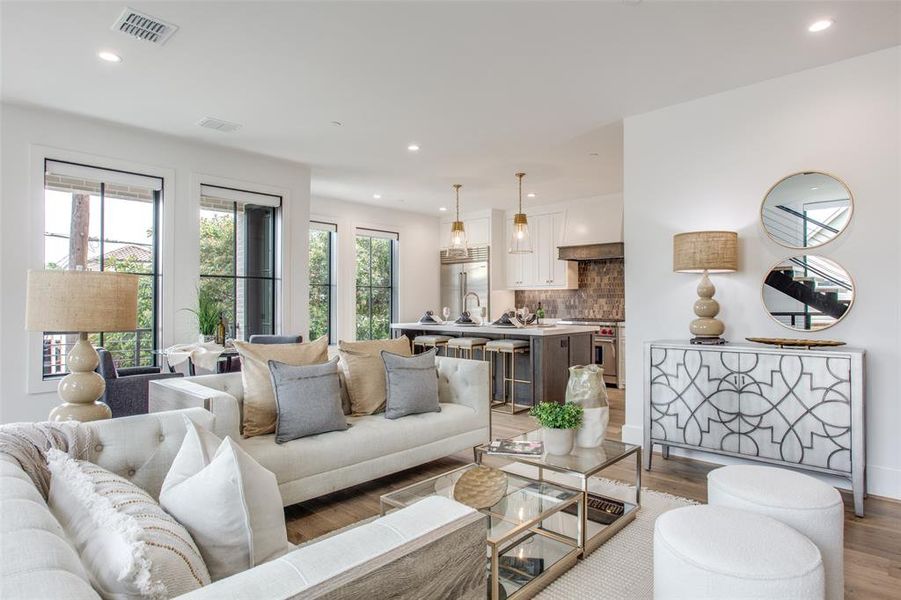 Living room featuring light hardwood / wood floors