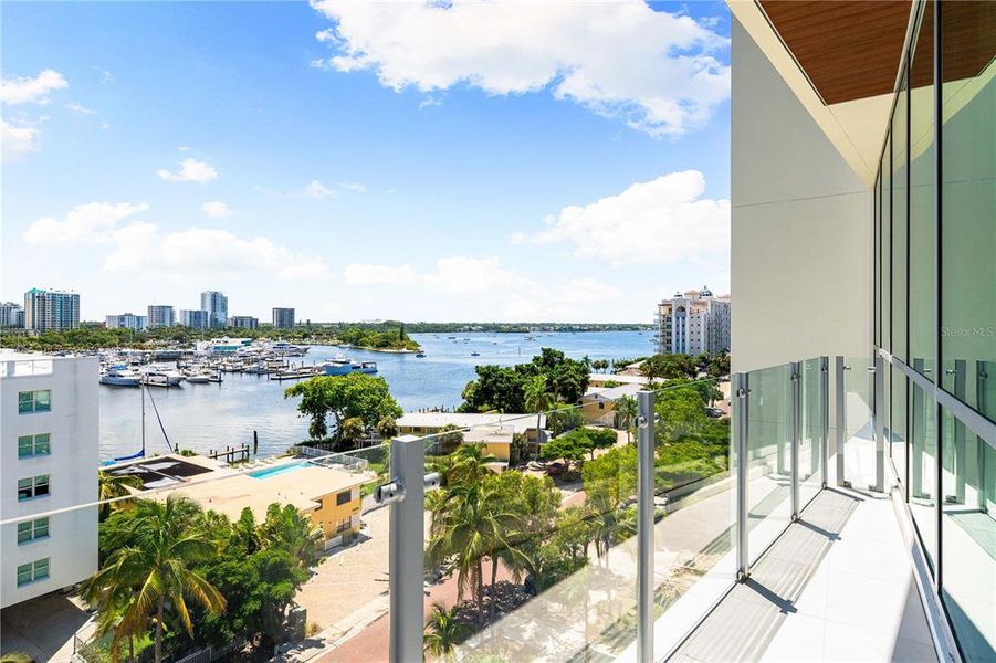 Main balcony overlooking the marina