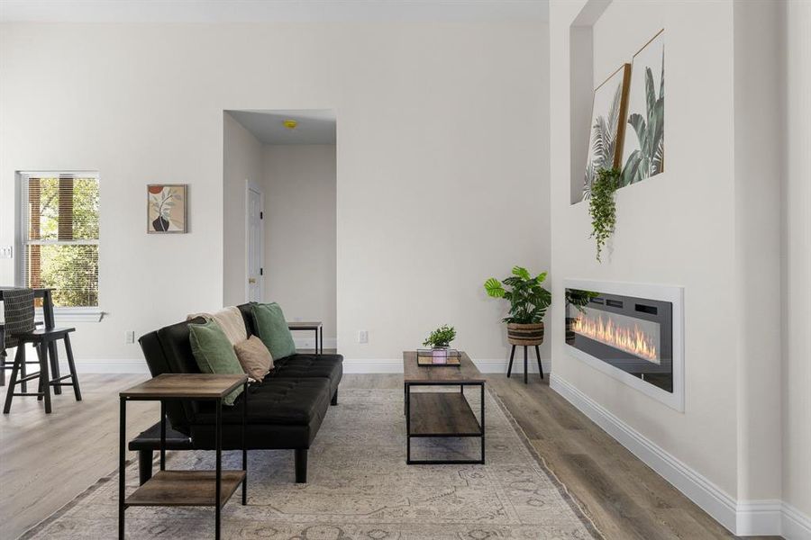 Living room featuring light hardwood / wood-style floors