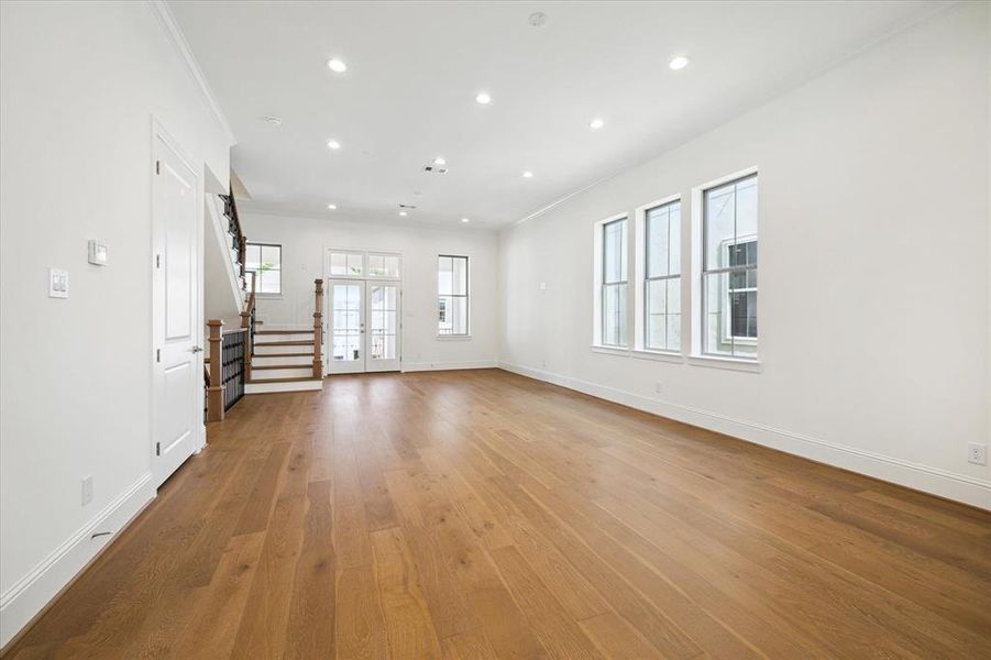 Oversized living space with plenty of seating on the 2nd level with soaring ceilings