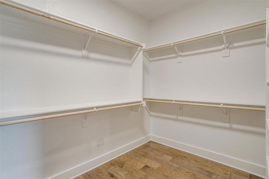 Spacious closet featuring wood-type flooring