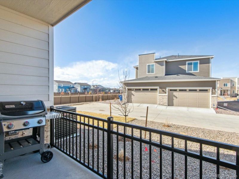 Private fenced in patio with gas valve. This unit is a corner lot so you won't be directly facing your neighbors like the other units!