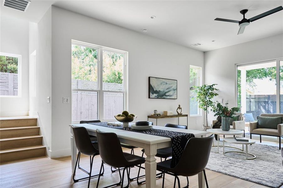 Huge living room with a ton of natural light and windows