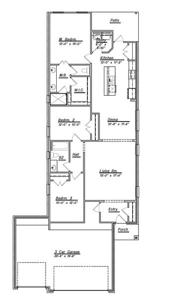 New construction Single-Family house Floor Plan 1490, 3327 Falling Brook Drive, Baytown, TX 77521 - photo