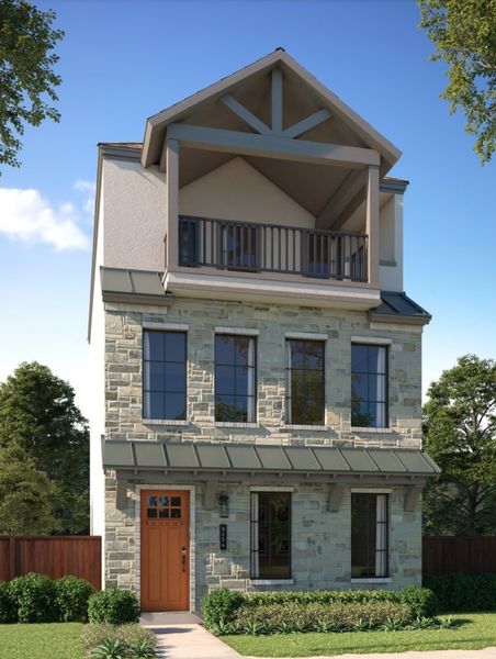 New construction Single-Family house Cambridge Modern Hill Country, 8120 Bromley Drive, Dallas, TX 75231 - photo