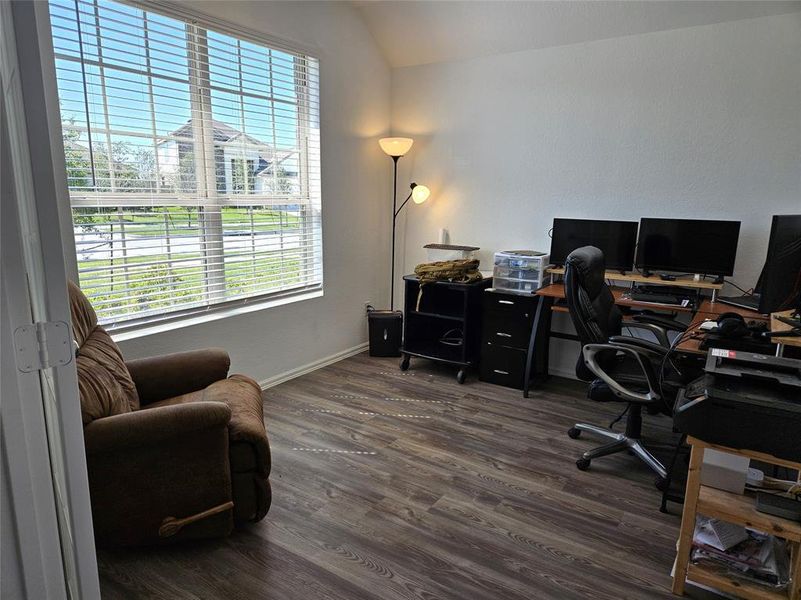 Front office, study or flex room with french doors.