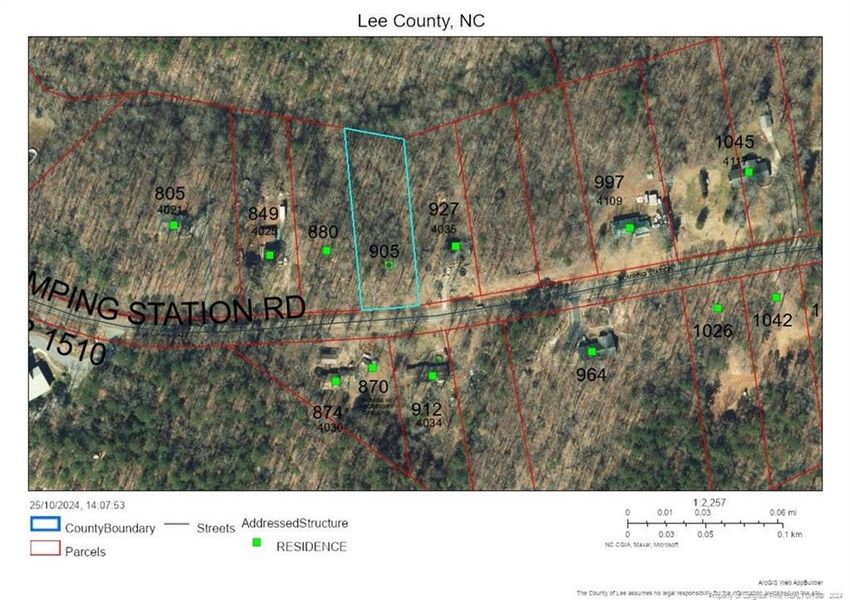 GIS View - large 1+ acre parcel