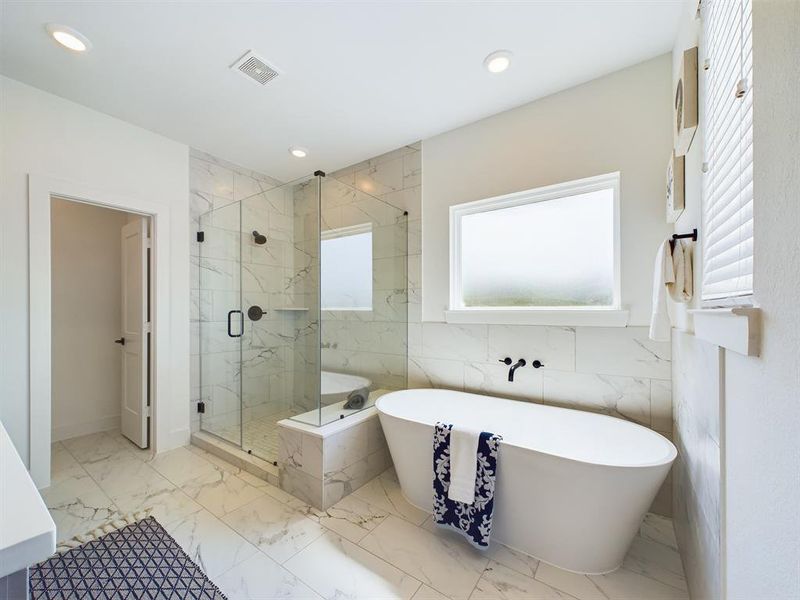 Second Floor Primary Bathroom- Walk in Shower and Bath