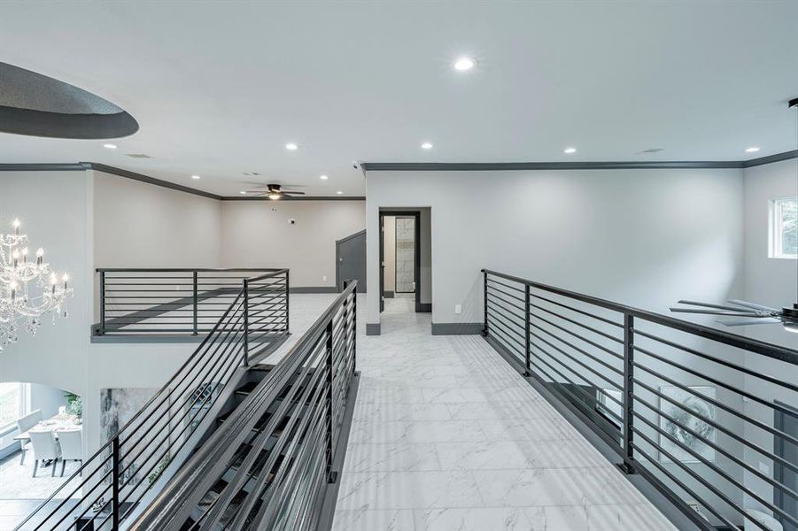 Upstairs landing showcase the beautiful Tile floors