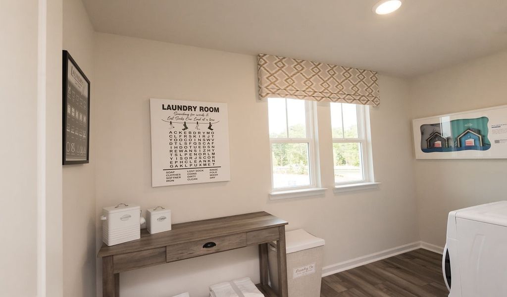 Folding will be a breeze in the walk-in laundry room.