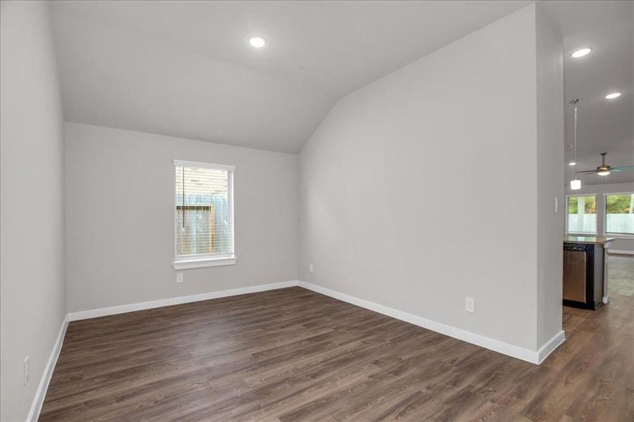 Formal dining - imagine farmhouse or mid-century dinner table.