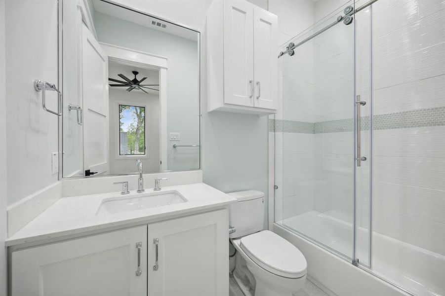 All Rooms have their own Full Bath; This one Has a Tub and Decorative Surround