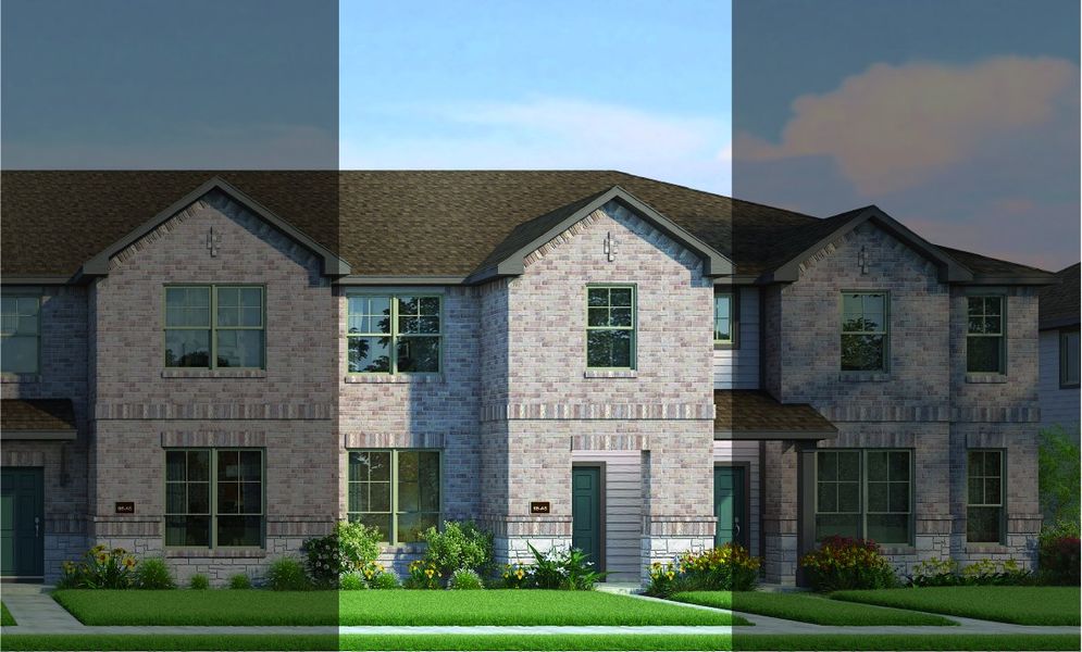 Houston with Elevation 6B Stone Exterior 2023 Townhomes