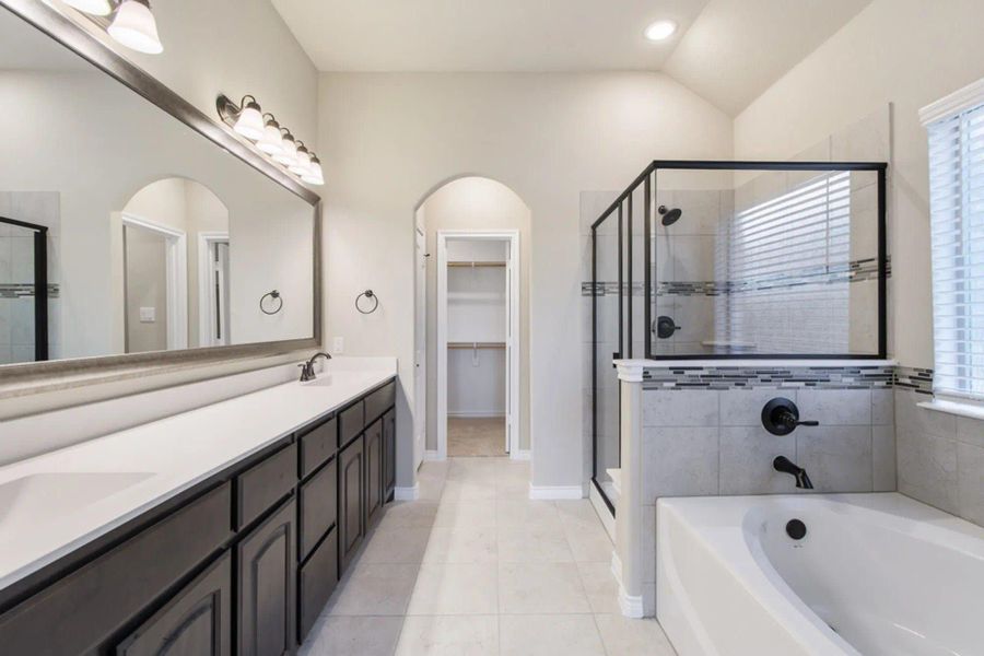 Primary Bathroom | Concept 2440 at Silo Mills - Select Series in Joshua, TX by Landsea Homes