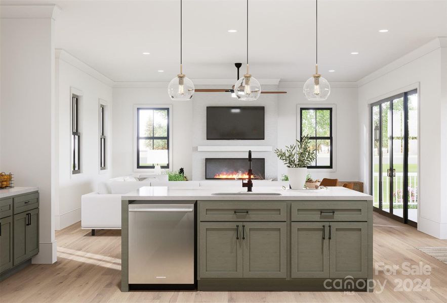 Kitchen overlooks family room(proposed build)