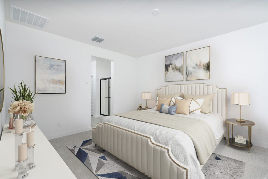 Primary Bedroom | Celedon | Greenpointe | New homes in Eastmark, Arizona | Landsea Homes