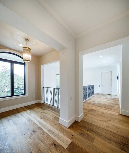 Second floor landing leads to a reading area