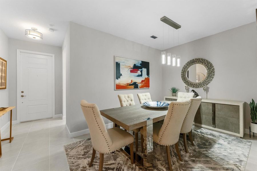 Dining Room/Office with custom lighting