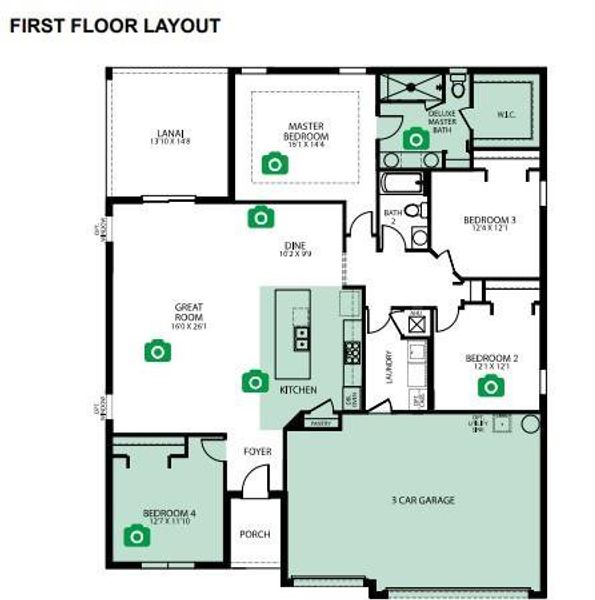 Melody C Floor Plan. Actual Home 3 car garage