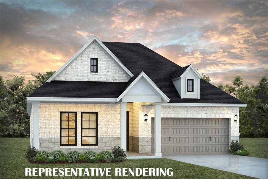 Stylish new homes with a contemporary flare are waiting for you to call them home in Windsong Ranch!  REPRESENTATIVE RENDERING - Home will have no stone, brick only