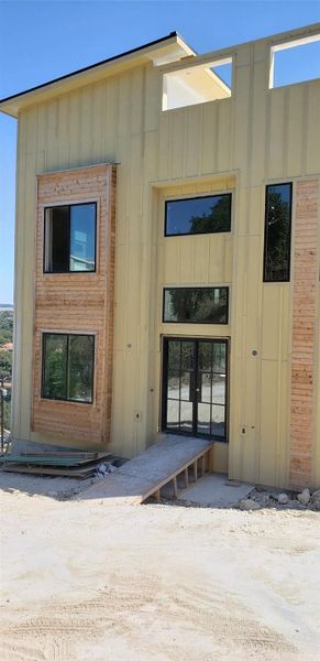 Front entry with roof top deck.