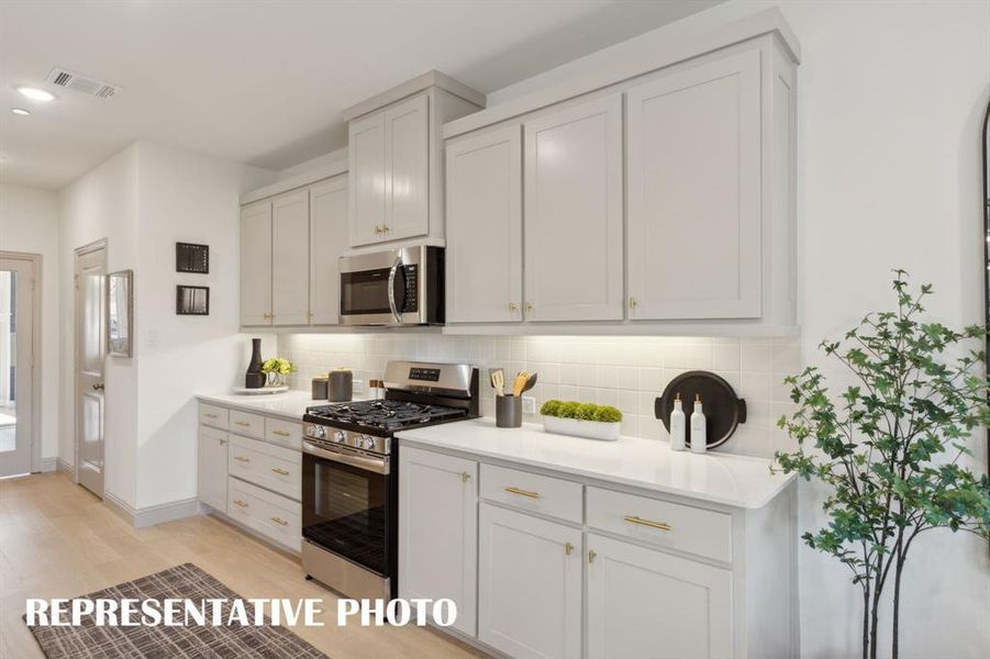 Find your dream kitchen in any of the floor plans available in Midtown GP!  REPRESENTATIVE PHOTO