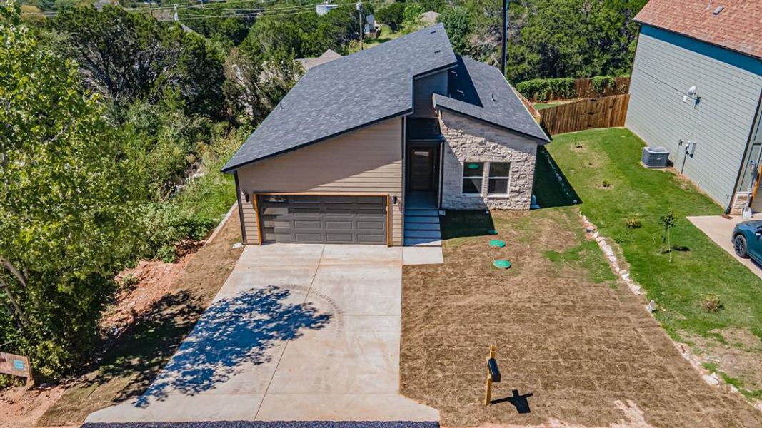 aerial view of home