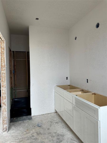 Master bath has Double sinks and stand alone tub