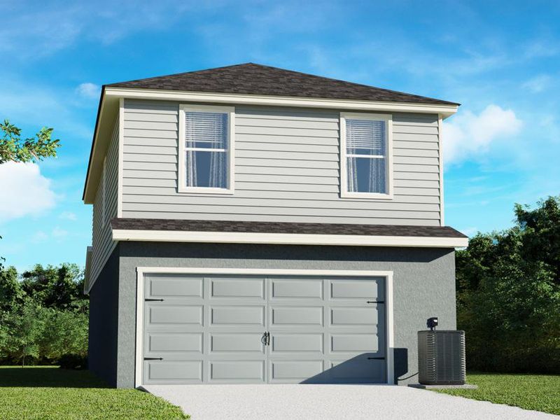 Attached 2-car garage located on the rear of the home with alley access. (Artists` rendering of the Brynn)