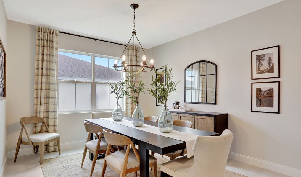 Formal dining room off foyer