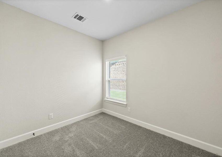 The flex room in the Sabine floor plan is a great space for an at-home office or a playroom.