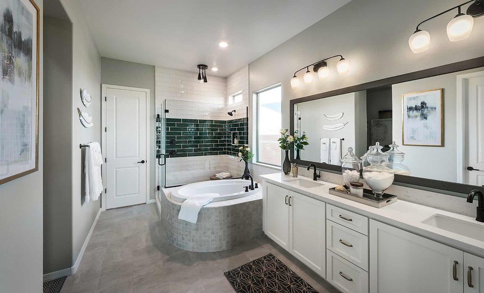 The Azalea - Owner's Bath - Model Home at Harvest