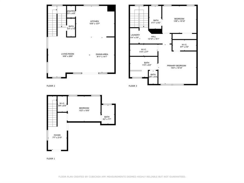 Floor plan of the interior living areas.  (Does not include the garage or covered balcony)