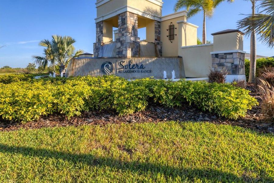 Solera is a neighborhood in Lakewood Ranch with a beautiful community pool and clubhouse, 2 playgrounds and provides lawn care for a very low monthly HOA!