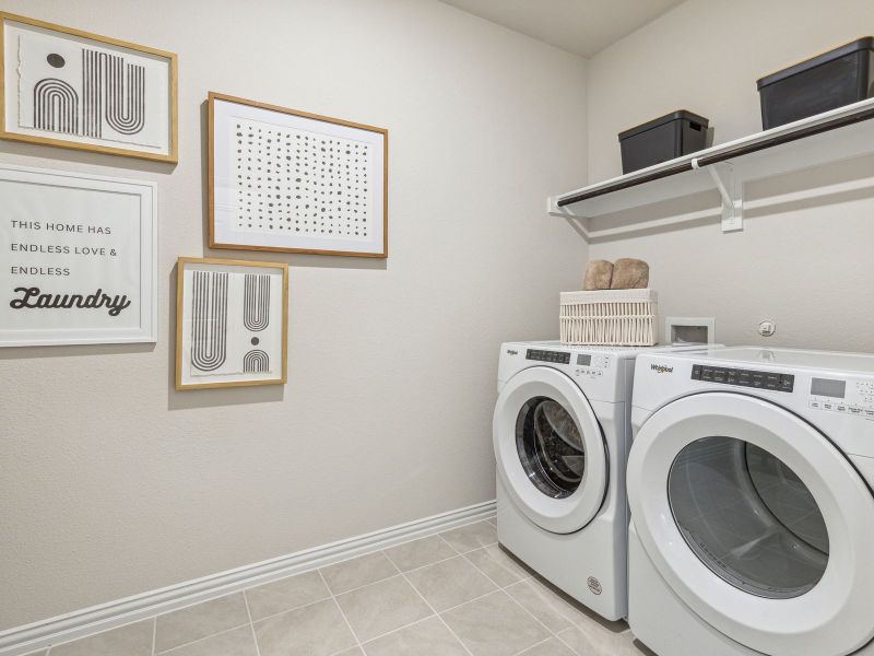 View the laundry room in the Henderson.