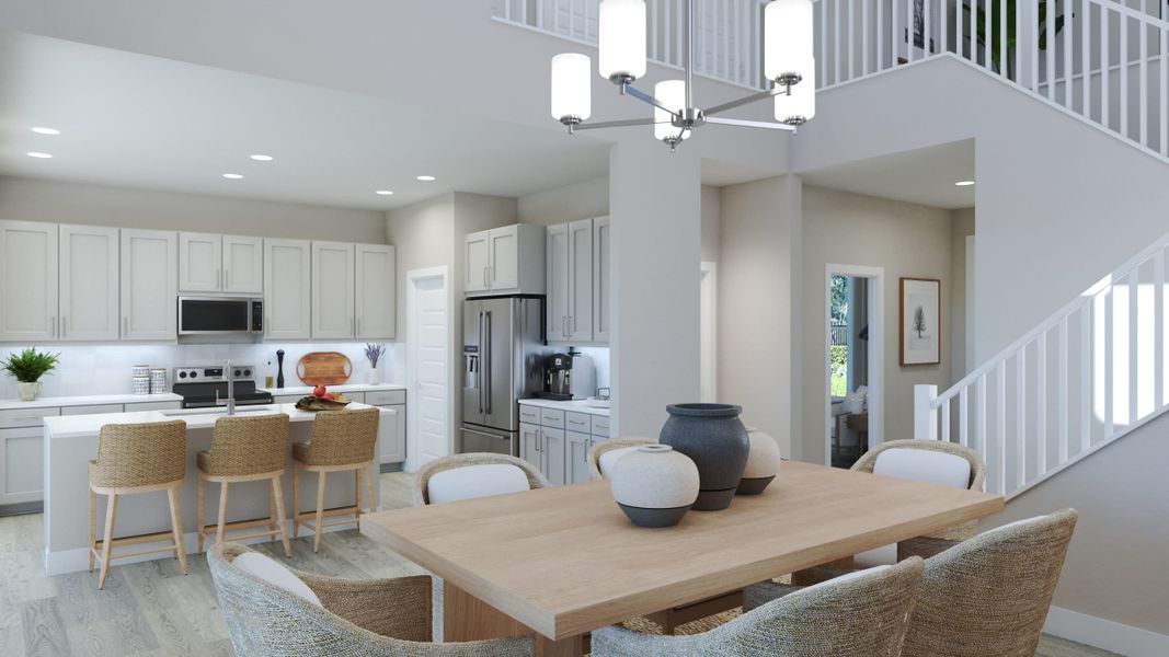 Dining Area & Kitchen | Watersong | Courtyards at Waterstone | New homes in Palm Bay, FL | Landsea Homes