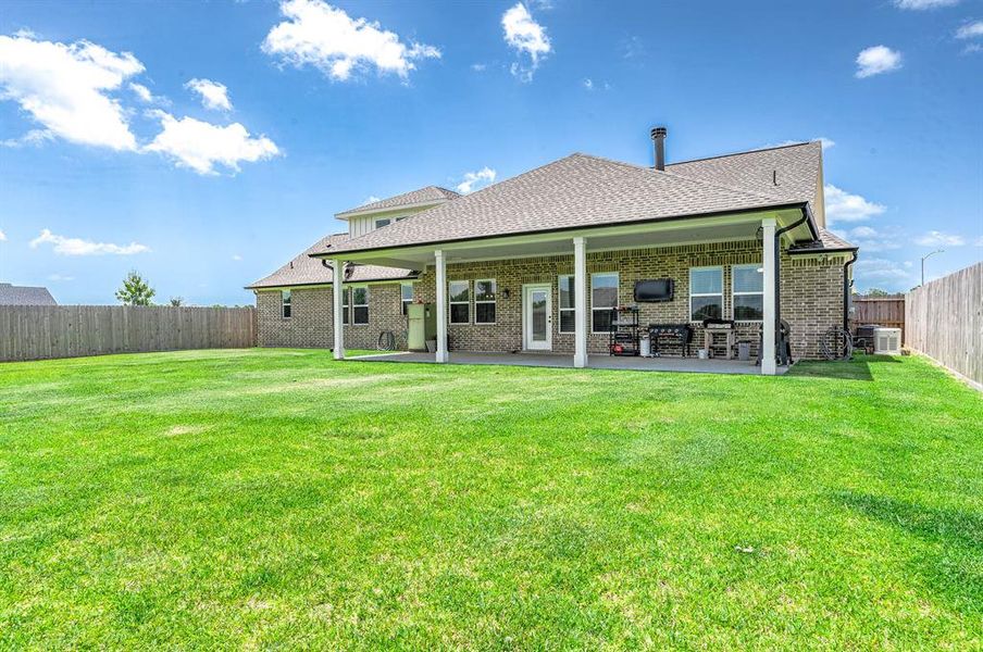 Large covered back patio